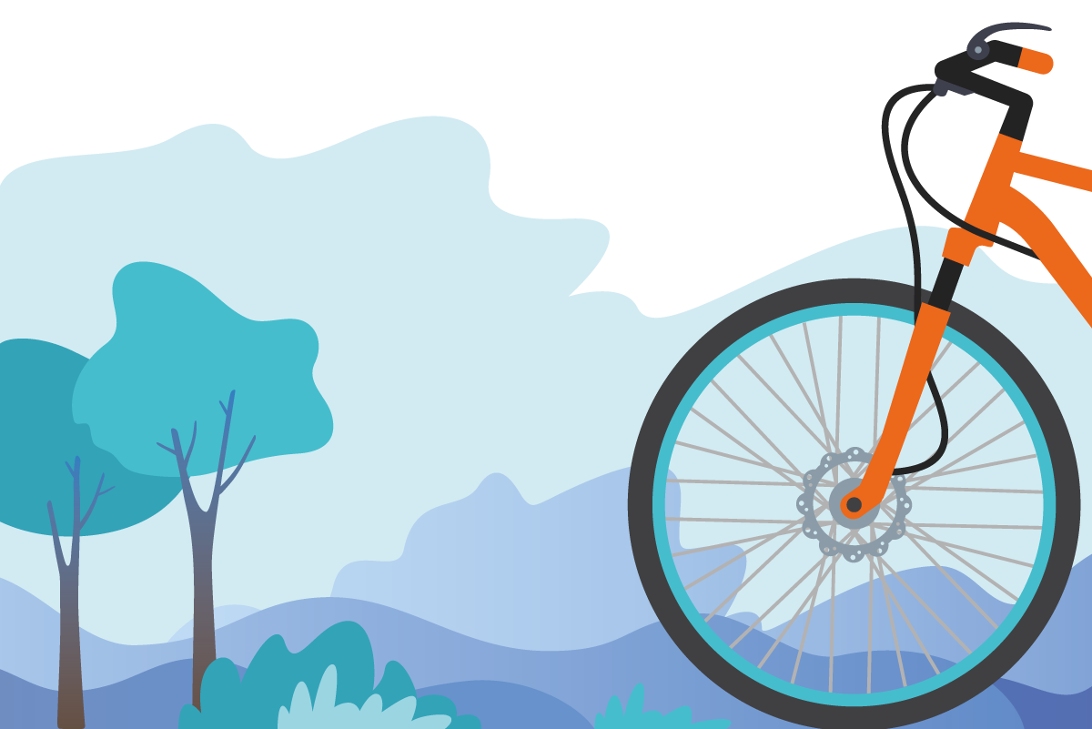 Campaign Artwork – Bike in coloured landscape